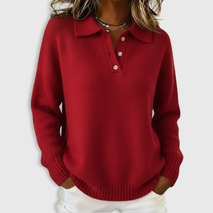Nova | Soft Knit Polo Sweater