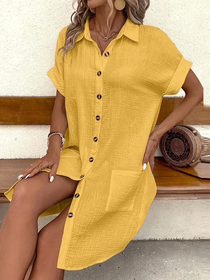 Sharon | Timeless V-Neck Blouse Dress